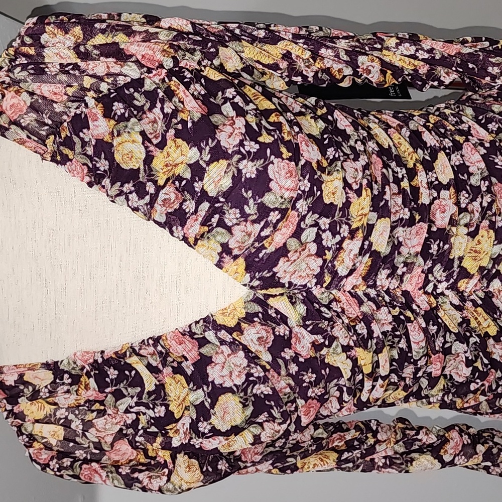 Nordstrom Free Press Floral Ruched Dress